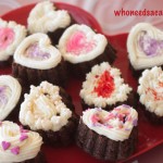 Chocolate Cake Hearts with Cream Cheese Frosting