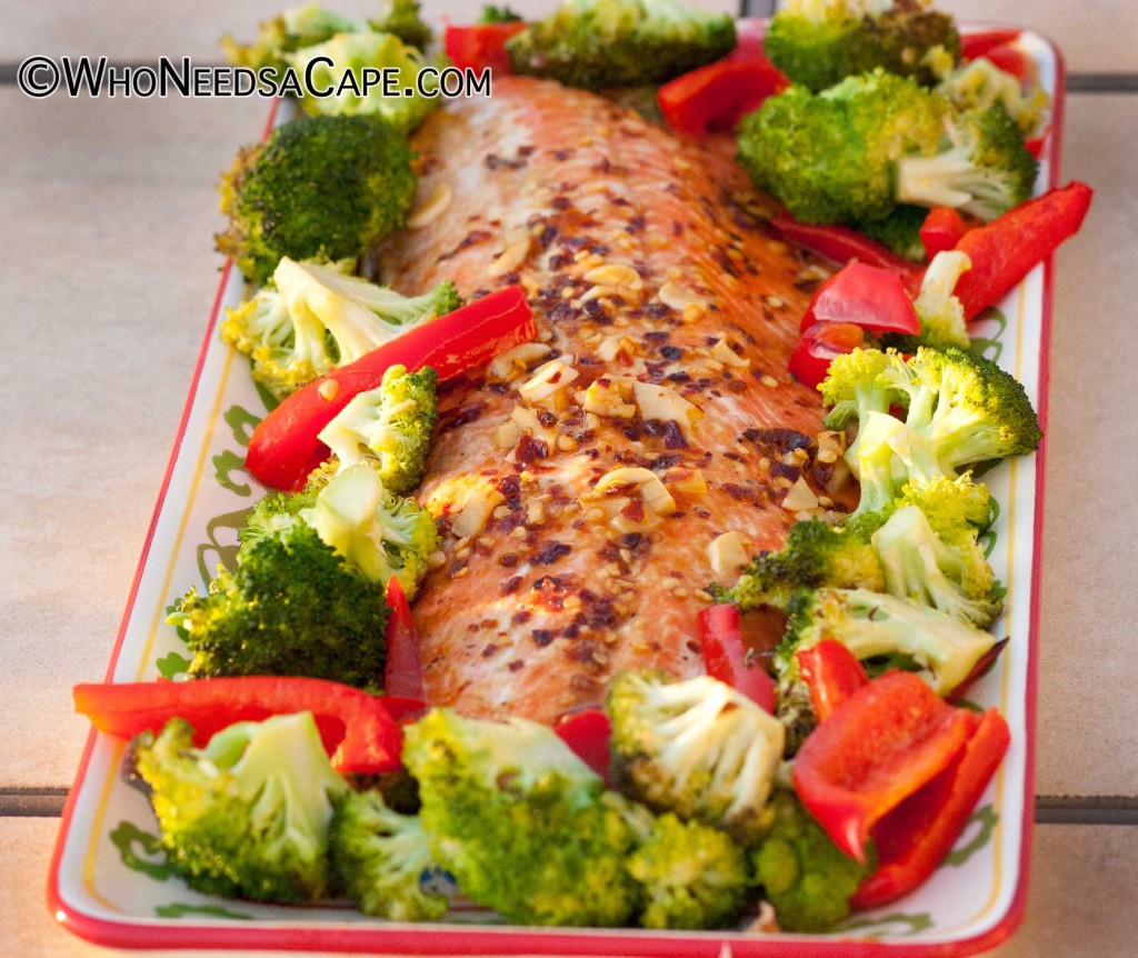 Orange Ginger Glazed Salmon in a serving dish.