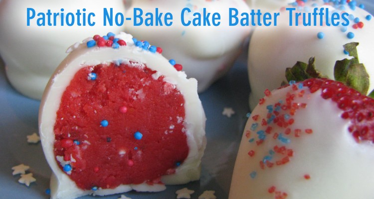 Patriotic No-Bake Cake Batter Truffles