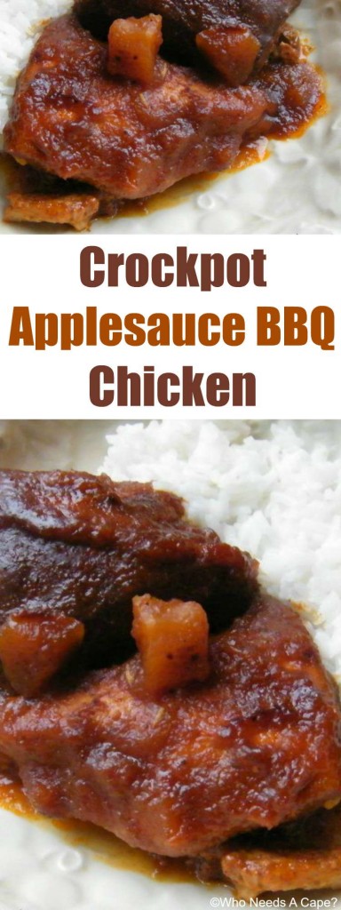 Crockpot Applesauce BBQ Chicken, this slow cooker meal will be an instant family favorite. Throw in your slow cooker and you'll enjoy a great dinner.