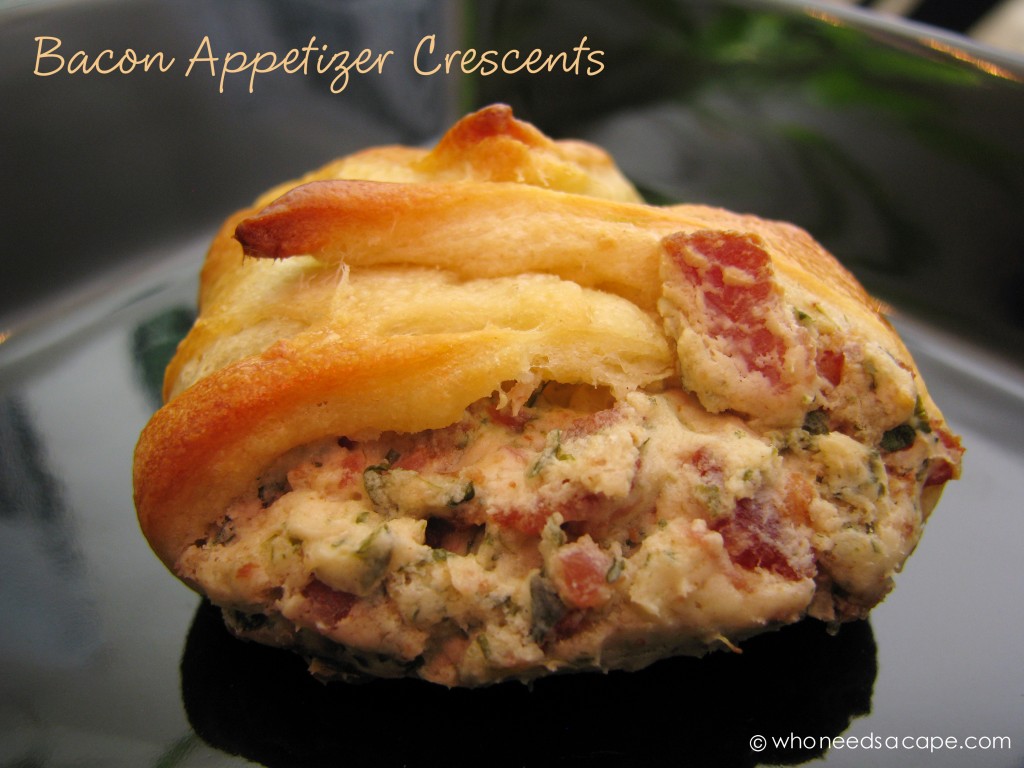Bacon Appetizer Crescents are little bites of deliciousness! Serve them for tailgating, holiday parties or with a glass of wine â€“ they are always a hit!