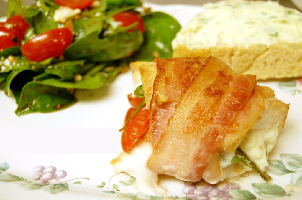 Bacon Wrapped Greek Style Chicken