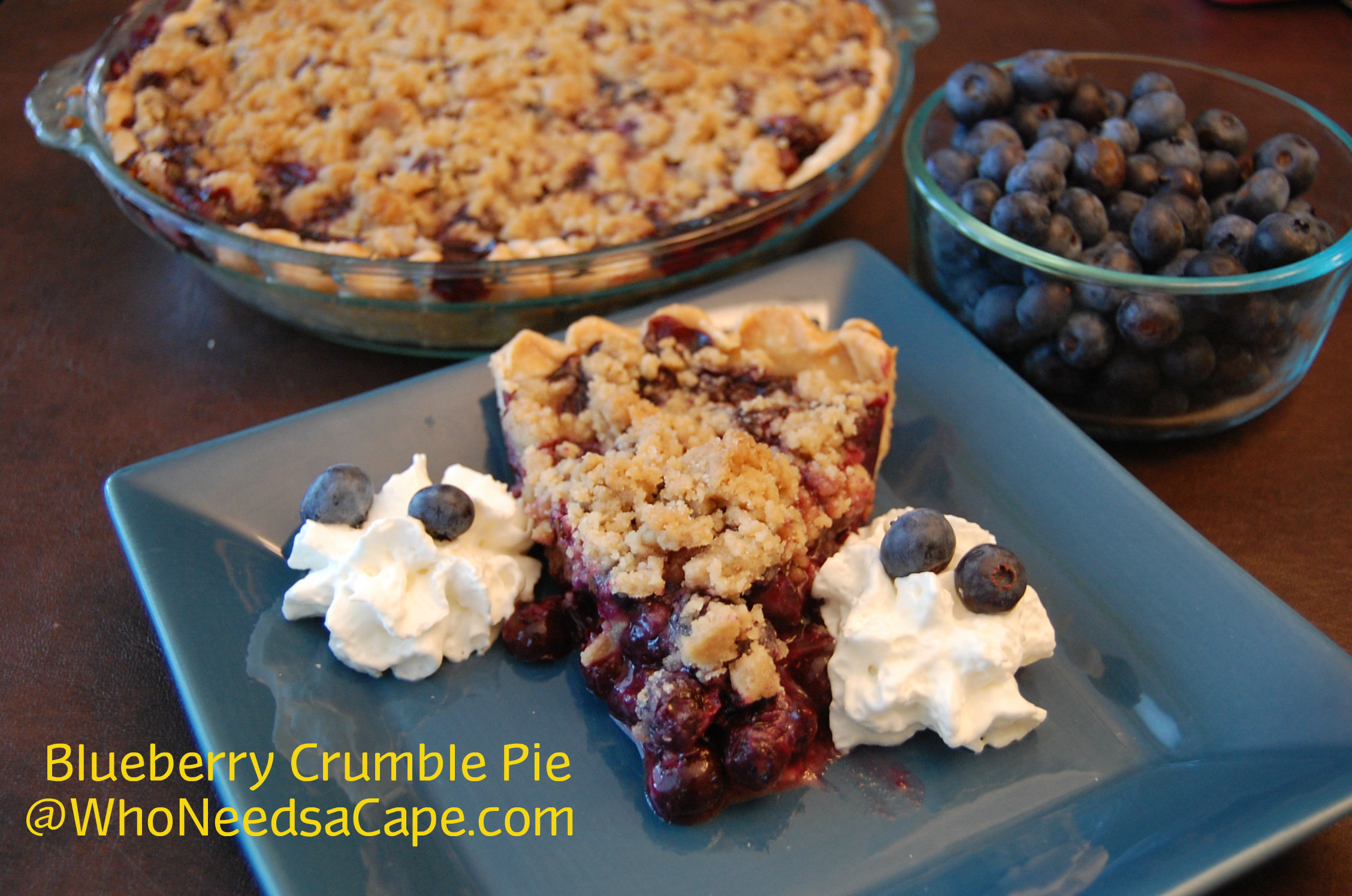 Blueberry Crumble Pie | Who Needs A Cape?