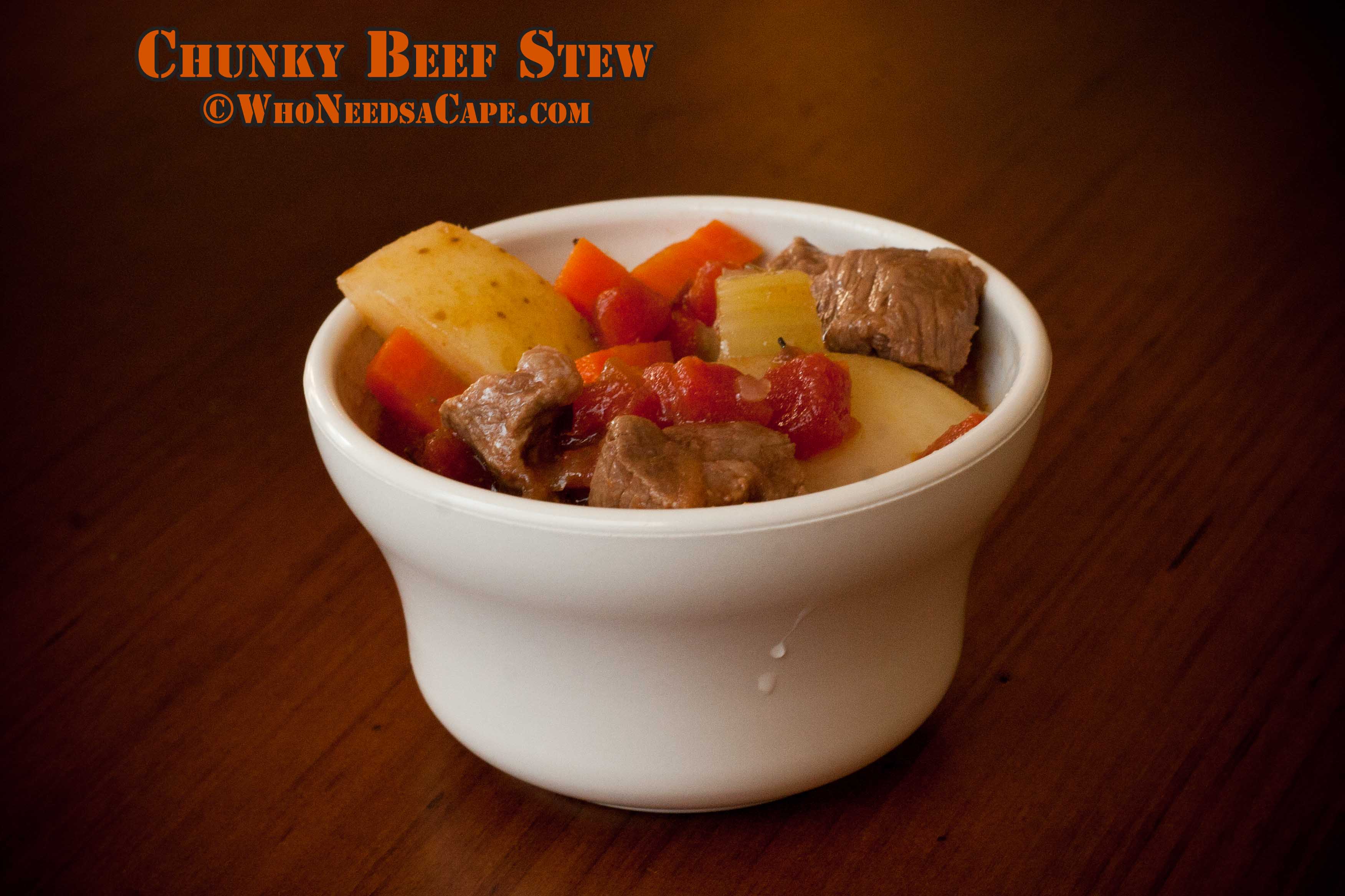 Slow Cooker Chunky Beef Stew | Who Needs A Cape?