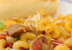 One Pan Sausage Skillet Pasta is a great meal for busy nights! Full of great flavors, you'll love this easy dinner that's a family favorite!