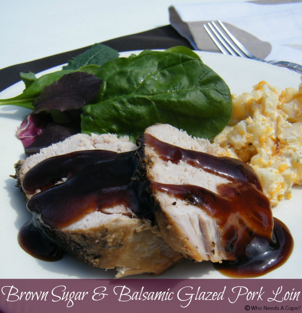 Slow Cooker Brown Sugar & Balsamic Glazed Pork Loin