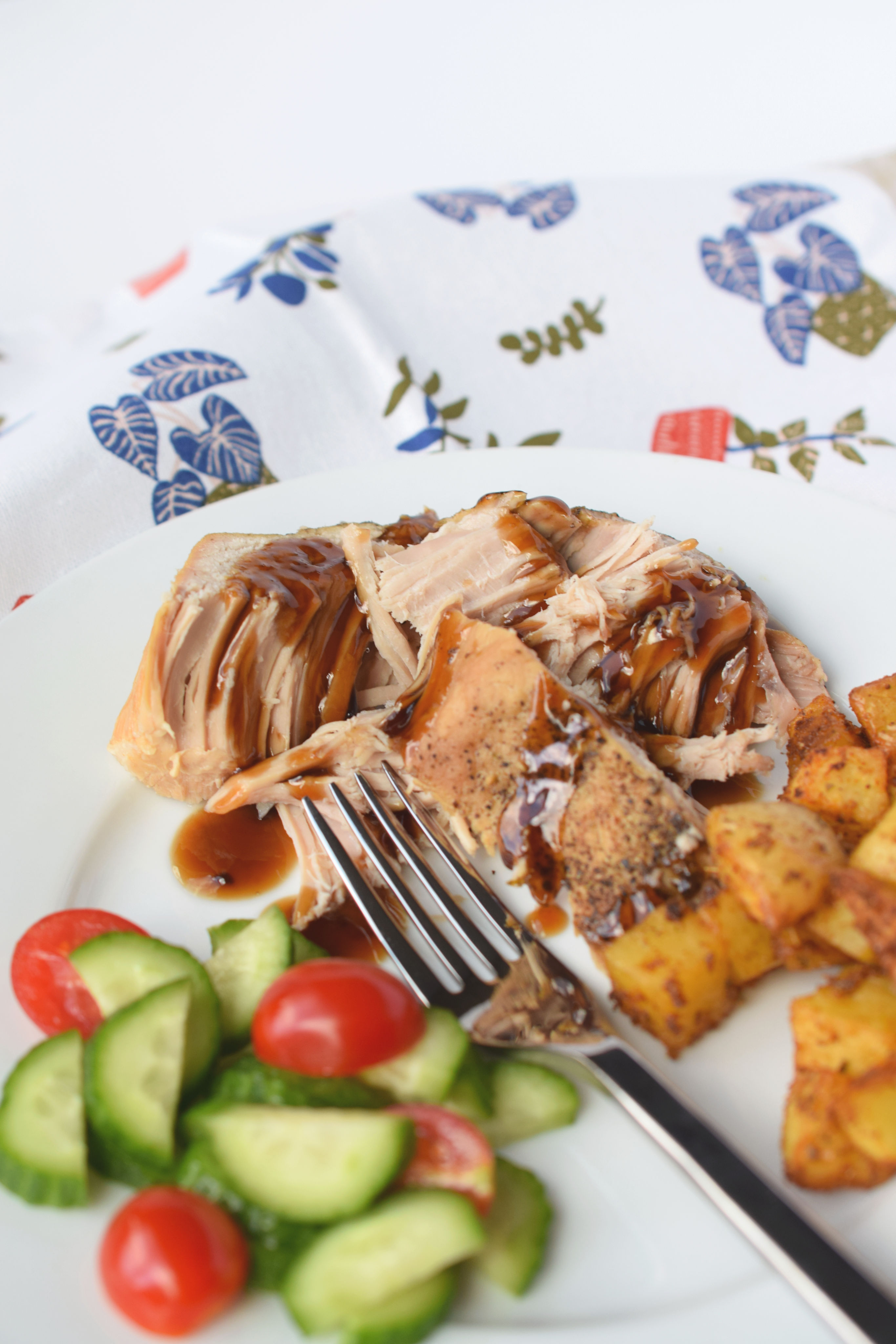 Slow Cooker Brown Sugar & Balsamic Glazed Pork Loin - Who Needs A Cape?