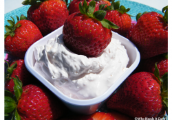 Creamy Lemonade Dip is great for fruit trays, fresh berries or to snack on with graham crackers. Easy 3 ingredient recipe that tastes delicious.
