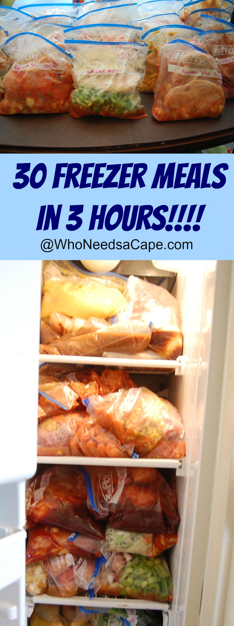 30 Summer Freezer Meals in 3 Hours - Who Needs A Cape?