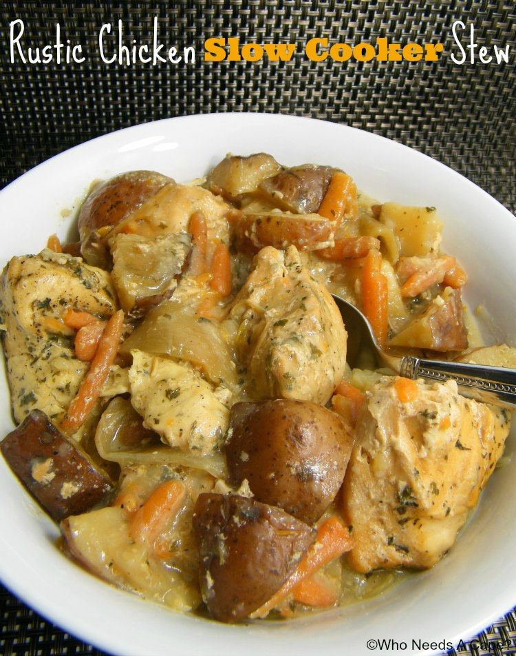 Rustic Chicken Slow Cooker Stew | Who Needs A Cape?