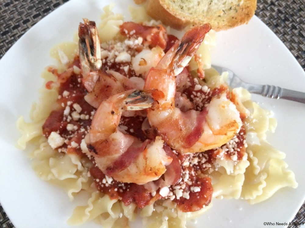 Bacon-wrapped Shrimp Pasta