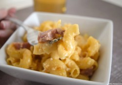 The delicious Slow Cooker Macaroni & Cheese with Ham is great for big crowds and using up leftover holiday ham. So simple to prepare.