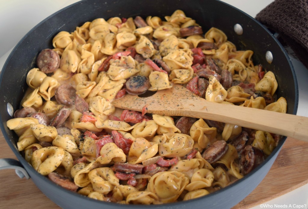 Simple Sausage & Pasta Skillet - Who Needs A Cape?