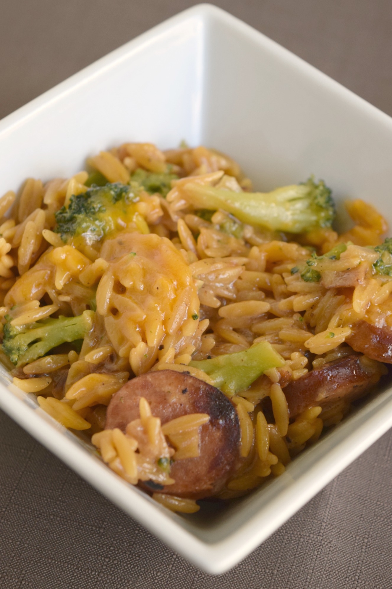 One Pan Creamy Orzo & Smoked Sausage - Who Needs A Cape?