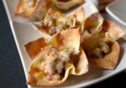 Let the party begin with tasty Spicy Sausage Wonton Cups. Little bites of deliciousness that will liven up your appetizer table.