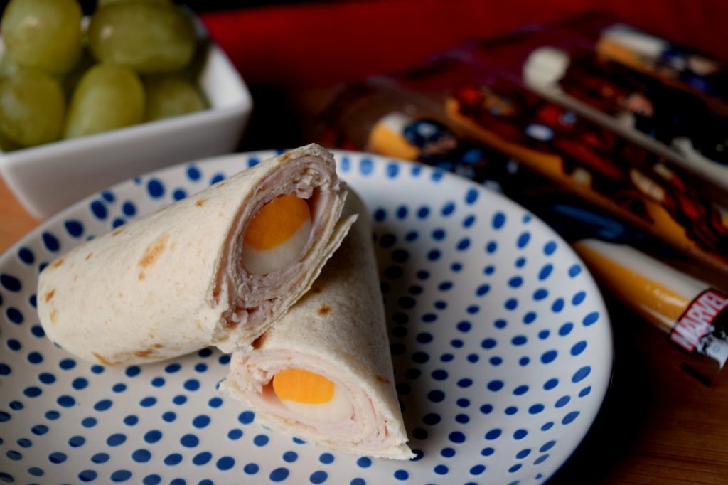 Do your kids walk in the door after school famished? Make a quick and easy Turkey & Cheese Tortilla Rollup to keep them going until dinner!