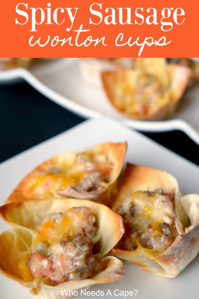 Spicy Sausage Wonton Cups - Who Needs A Cape?