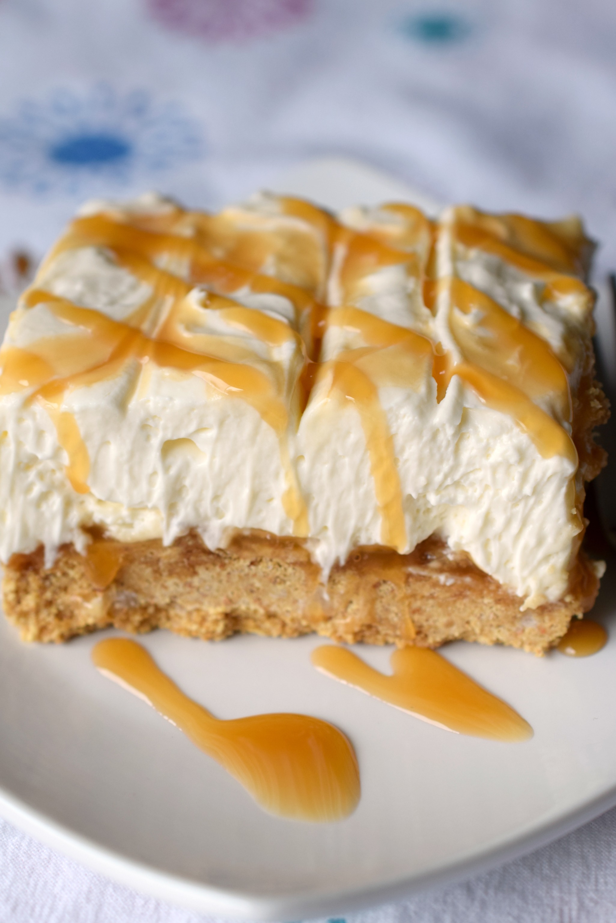No Bake Caramel Cheesecake Dessert - Who Needs A Cape?