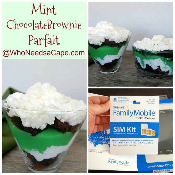 Mint Chocolate Brownie Parfait