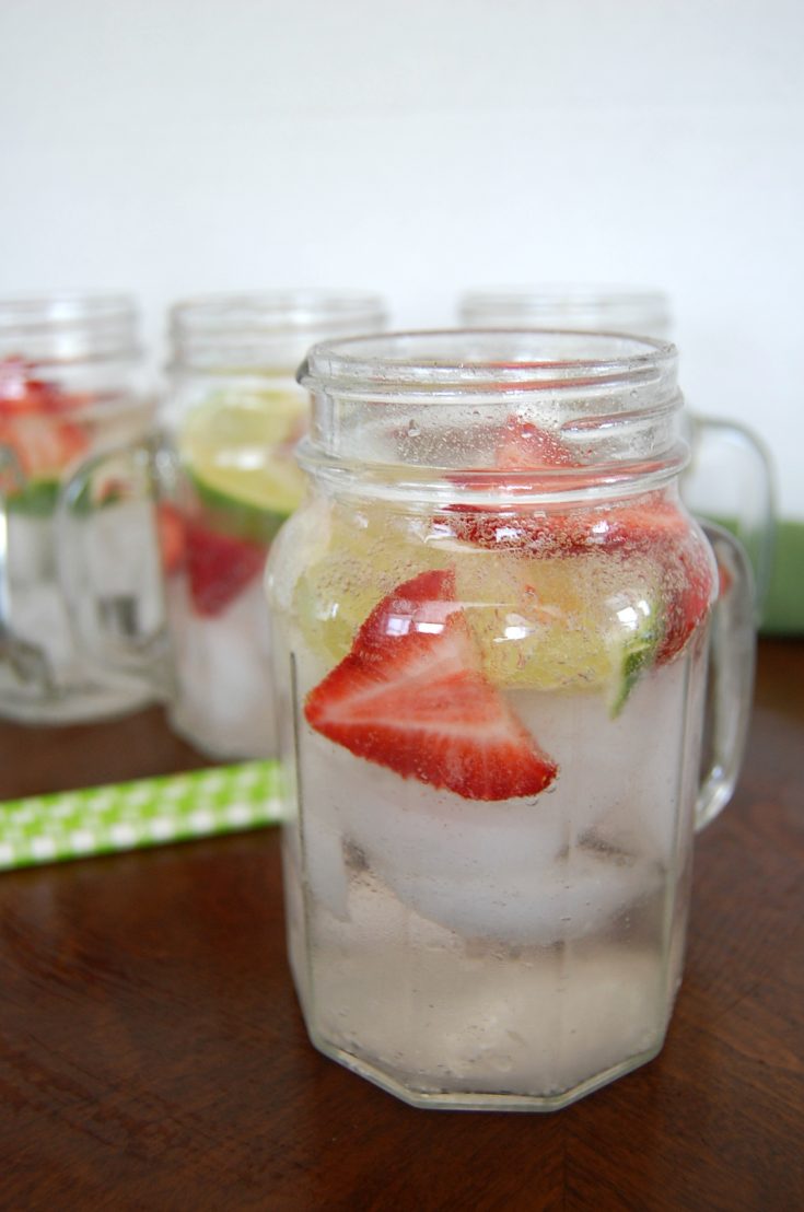 Strawberry Lime Boozy Cooler