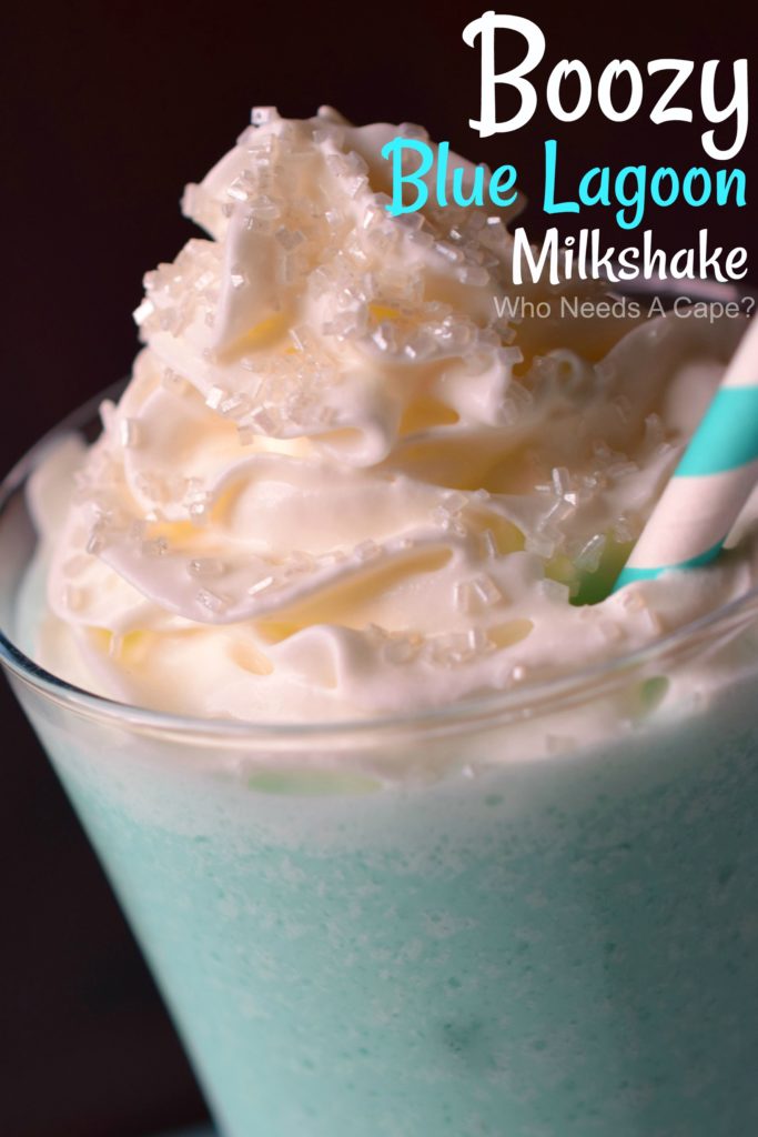 Boozy Blue Lagoon Milkshake is a delicious dessert cocktail that sweeps you away to the tropics. Make a batch for your next summer party!