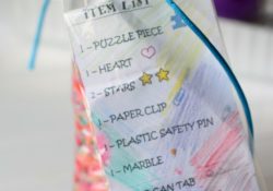 Reuse old water bottles and make a fun item for the beach bag. DIY Water Bottle I-Spy Games are so easy to make the kids can help on this crafty project.