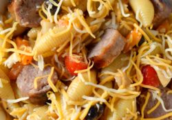 Add a delicious touch to your next BBQ by making Pasta Salad with Bratwurst. Who says Bratwurst has to be in a bun? Enjoy it in this great side dish.