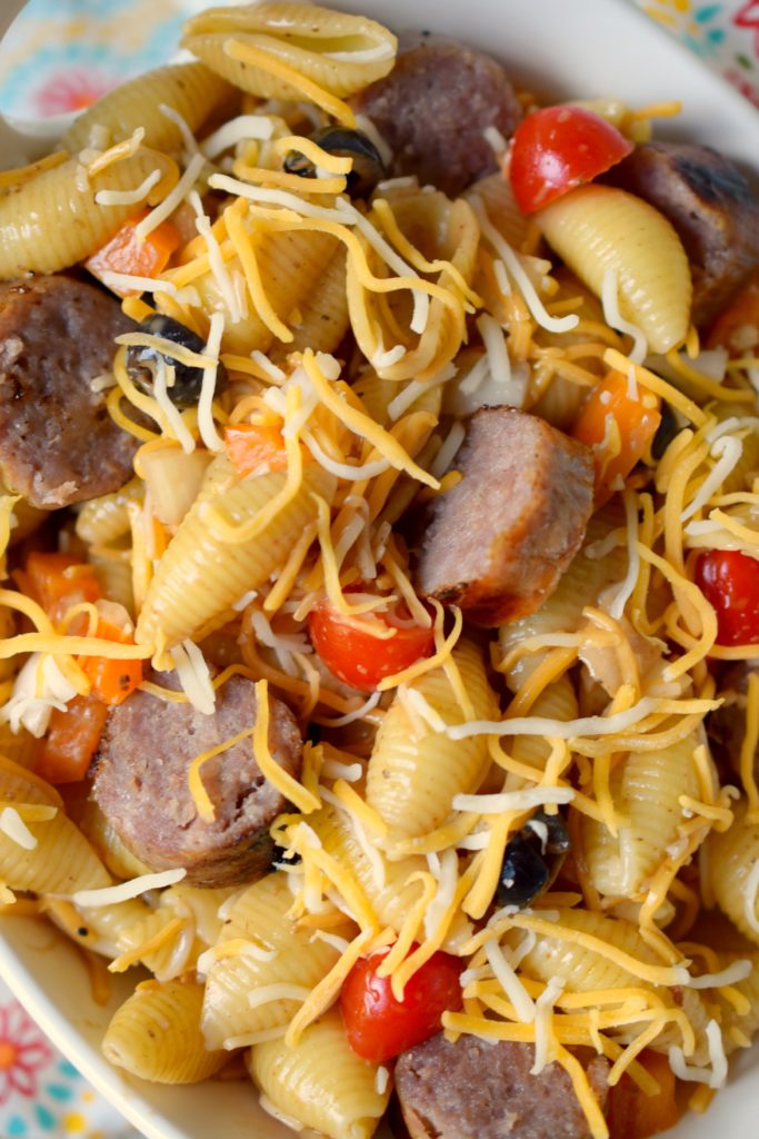 Pasta Salad with Bratwurst Who Needs A Cape?