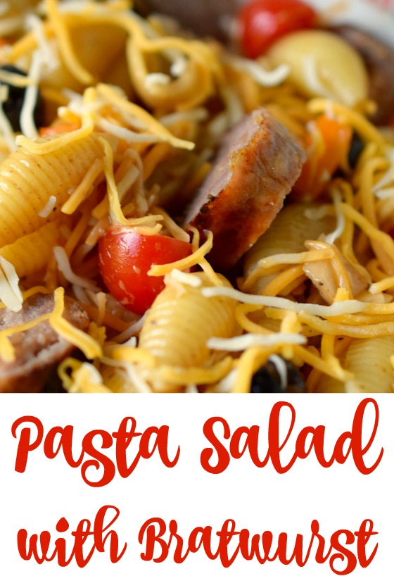 Pasta Salad with Bratwurst - Who Needs A Cape?