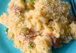 Comfort food alert! Green Chile & Smoked Sausage Macaroni and Cheese is an amazingly flavorful casserole that's simple to prepare!