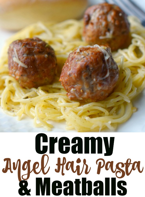 Creamy Angel Hair Pasta And Meatballs Who Needs A Cape 3842