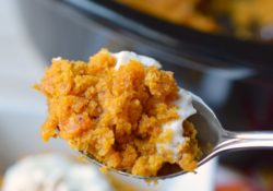 Slow Cooker White Chocolate Pumpkin Cake is a delicious dessert in a snap from your crockpot. The ease and deliciousness of a dump cake, perfect for fall.