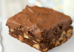 Frosted Peanut Butter Chip Brownies are a simply delicious homemade treat. This dessert is bakery perfect, yet easy to prepare and oh so yummy!