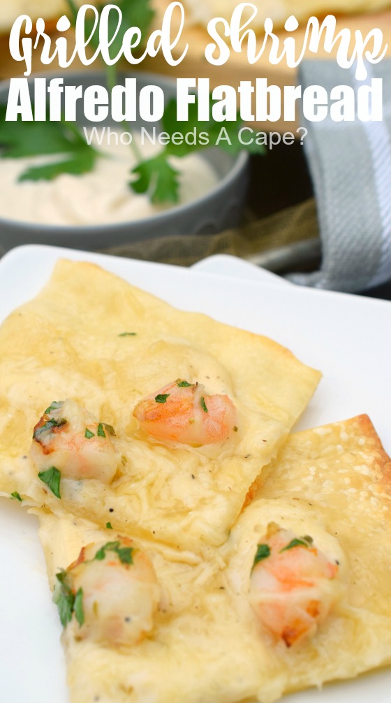 Grilled Shrimp Alfredo Flatbread