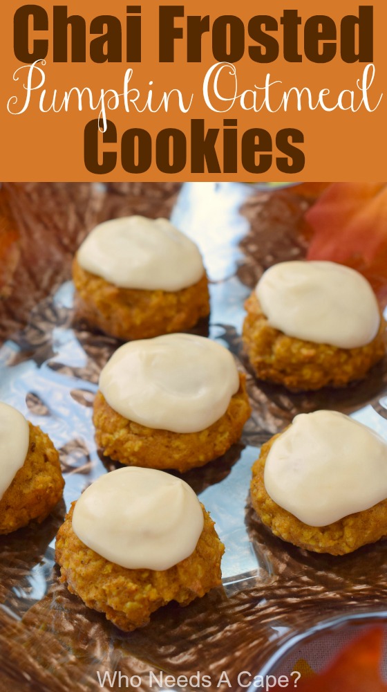 Chai Frosted Pumpkin Oatmeal Cookies