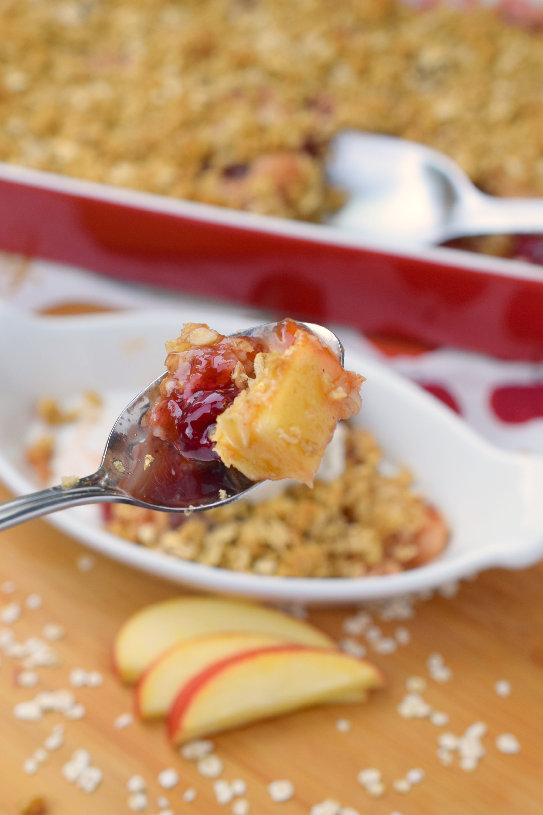 Crumbly Apple Cranberry Casserole - Who Needs A Cape?