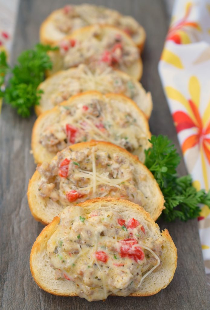 Zesty Sausage Crostini - Who Needs A Cape?