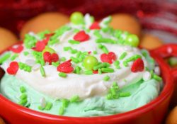 Minty Grinch Dip is a fun addition to holiday menus. Easy to make, this mint flavored dessert dip is great for Christmas and all year long.