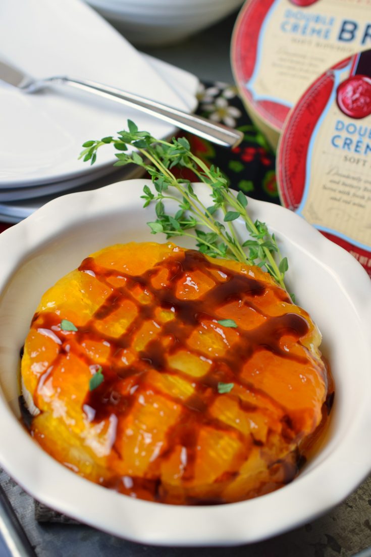 Baked Peach Balsamic Brie