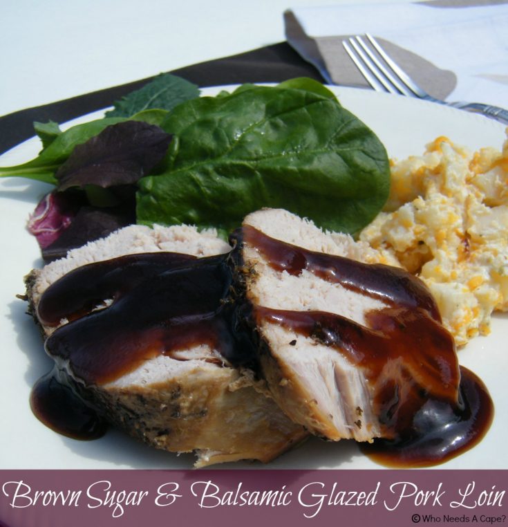 Slow Cooker Brown Sugar & Balsamic Glazed Pork Loin