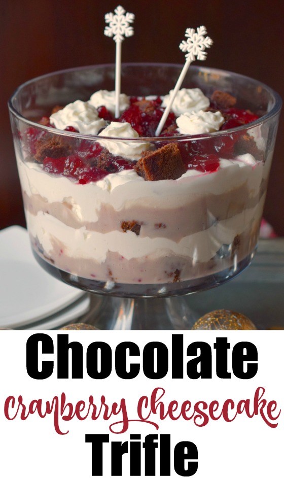 Chocolate Cranberry Cheesecake Trifle