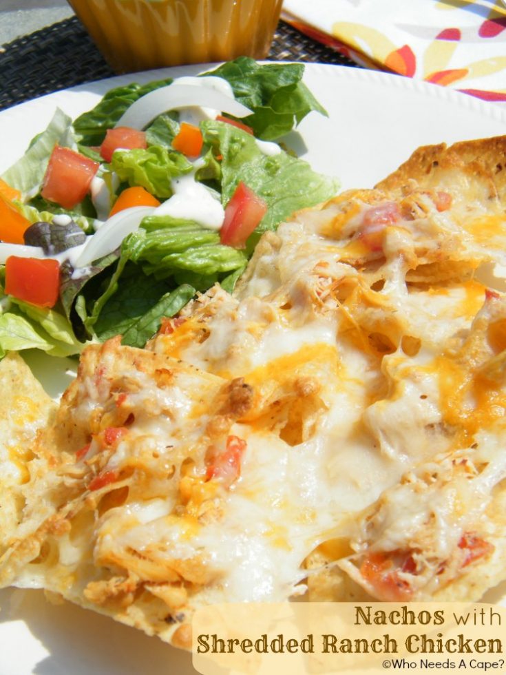 Nachos with Shredded Ranch Chicken