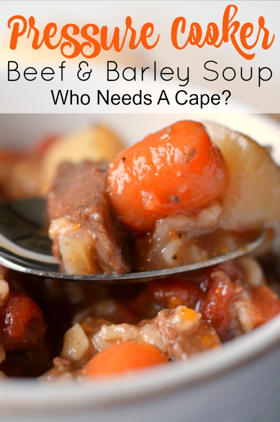 Pressure Cooker Beef & Barley Soup