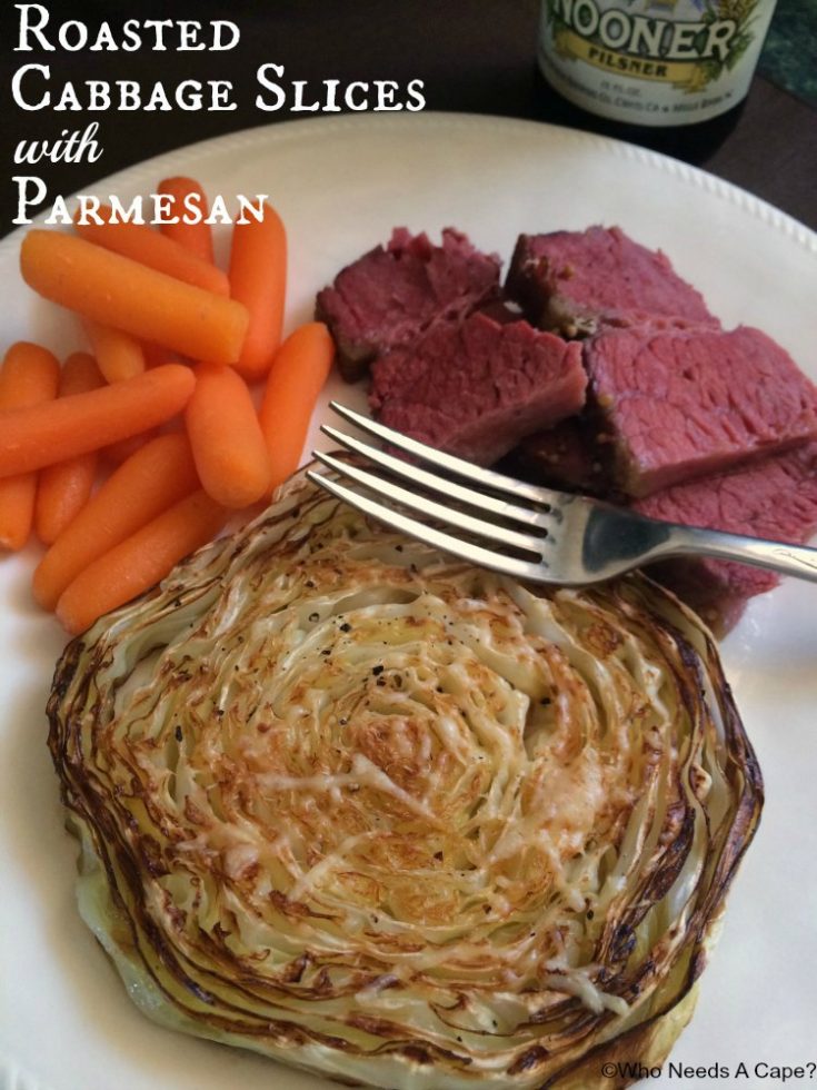 Roasted Cabbage Slices with Parmesan