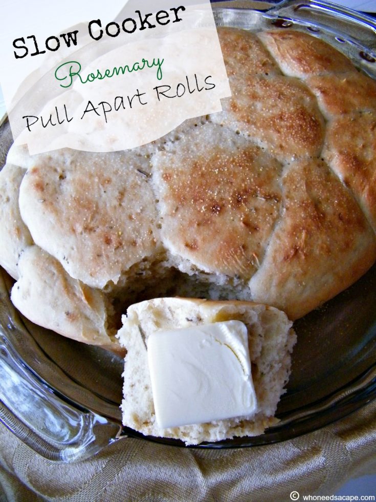 Slow Cooker Rosemary Pull Apart Rolls