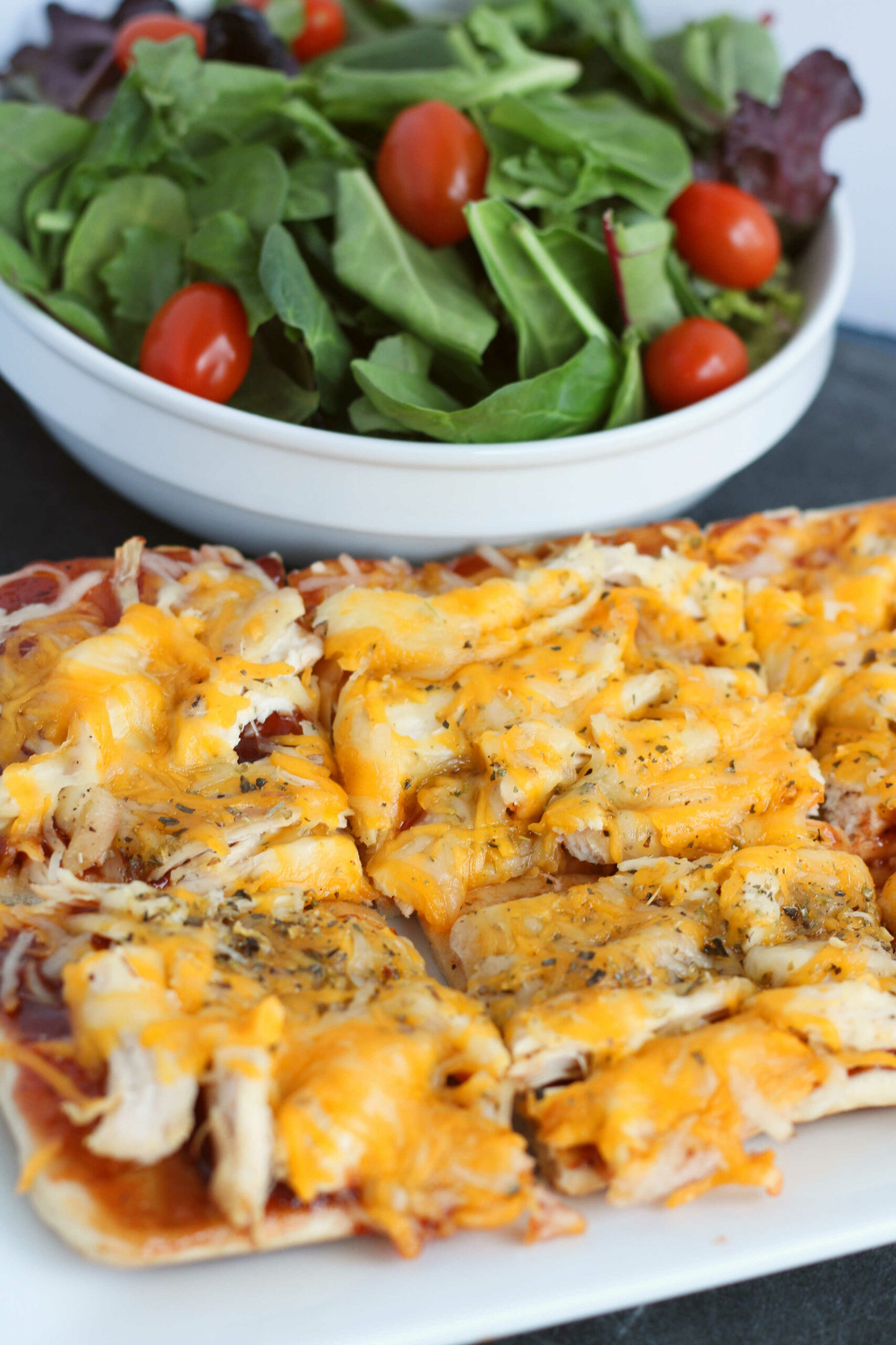 Barbecue Chicken Flatbread Pizza - Who Needs A Cape?